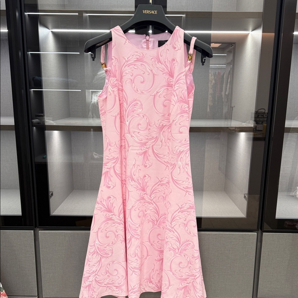 Versace Pink Baroque Mini Dress